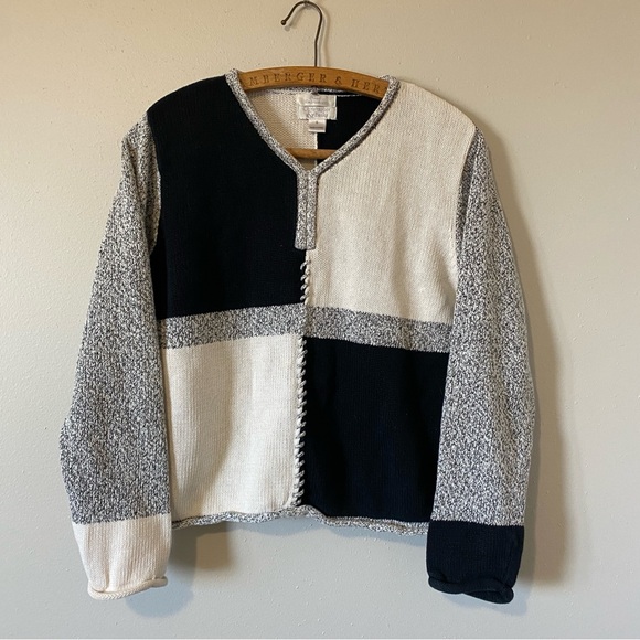Christopher & Banks Hand Embroidered Colorblock Sweater - Small - Picture 1 of 5